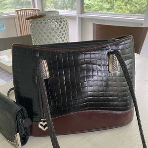 Brighton Black Brown Leather purse and wallet